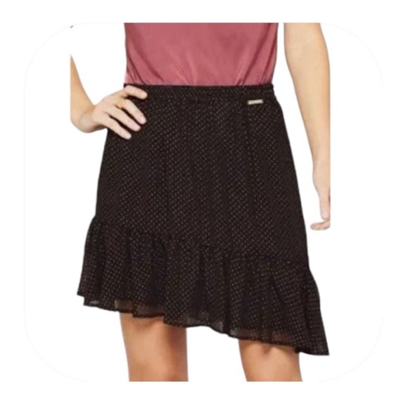 MICHAEL Michael Kors L asymmetrical black with gold ruffle skirt - Picture 7 of 11